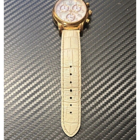 Pre-Owned Tissot Rose Gold and Ivory MOP Chronograph Watch - Picture 7 of 11